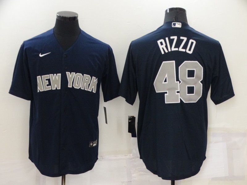 Men New York Yankees 48 Rizzo Blue Game Nike 2022 MLB Jersey